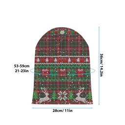 ScotsTee Shop Scottish McCulloch Ancient Tartan Plaid Christmas Deer Snowman Snowflake Bell Knit Beanie
