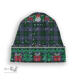 ScotsTee Shop Scottish Hughes Tartan Plaid Christmas Deer Snowman Snowflake Bell Knit Beanie