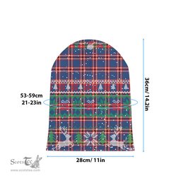 ScotsTee Shop Scottish Laing of Archiestown Modern Tartan Plaid Christmas Deer Snowman Snowflake Bell Knit Beanie