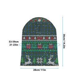 ScotsTee Shop Scottish Kirkpatrick Ancient Tartan Plaid Christmas Deer Snowman Snowflake Bell Knit Beanie