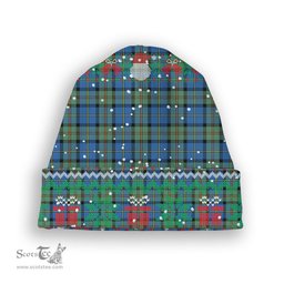 ScotsTee Shop Scottish MacLeod of Harris Ancient Tartan Plaid Christmas Deer Snowman Snowflake Bell Knit Beanie