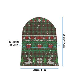 ScotsTee Shop Scottish MacFie Hunting Modern Tartan Plaid Christmas Deer Snowman Snowflake Bell Knit Beanie
