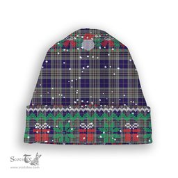 ScotsTee Shop Scottish Hanna of Stirlingshire Tartan Plaid Christmas Deer Snowman Snowflake Bell Knit Beanie
