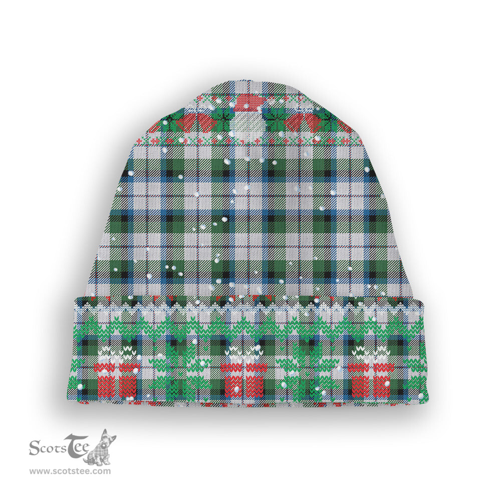 ScotsTee Shop Scottish MacNaughton Dress Ancient Tartan Plaid Christmas Deer Snowman Snowflake Bell Knit Beanie
