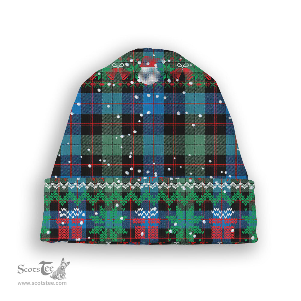 ScotsTee Shop Scottish Guthrie Ancient Tartan Plaid Christmas Deer Snowman Snowflake Bell Knit Beanie