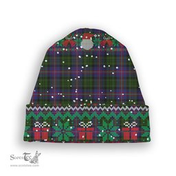 ScotsTee Shop Scottish MacNeil of Colonsay 2 Tartan Plaid Christmas Deer Snowman Snowflake Bell Knit Beanie