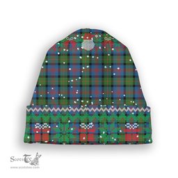 ScotsTee Shop Scottish MacLennan Ancient Tartan Plaid Christmas Deer Snowman Snowflake Bell Knit Beanie