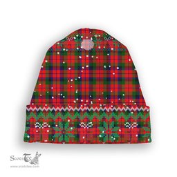 ScotsTee Shop Scottish Macnaghten Modern Tartan Plaid Christmas Deer Snowman Snowflake Bell Knit Beanie