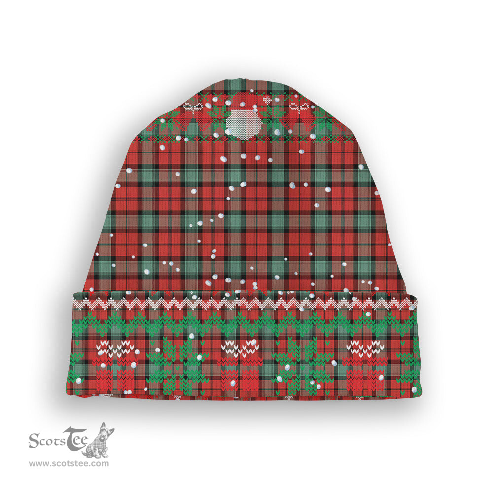 ScotsTee Shop Scottish Kerr Ancient Tartan Plaid Christmas Deer Snowman Snowflake Bell Knit Beanie