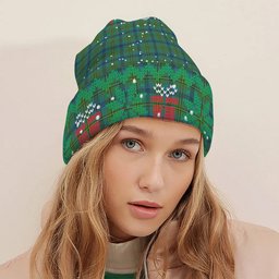 ScotsTee Shop Scottish Johnstone Originaux Ancient Clan Tartan Plaid Christmas Deer Snowman Snowflake Bell Knit Beanie