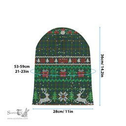 ScotsTee Shop Scottish Kennedy 2 Tartan Plaid Christmas Deer Snowman Snowflake Bell Knit Beanie