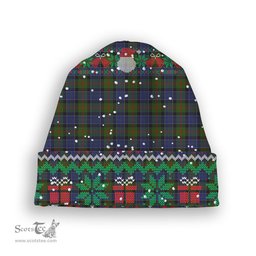 ScotsTee Shop Scottish MacPhedran Tartan Plaid Christmas Deer Snowman Snowflake Bell Knit Beanie