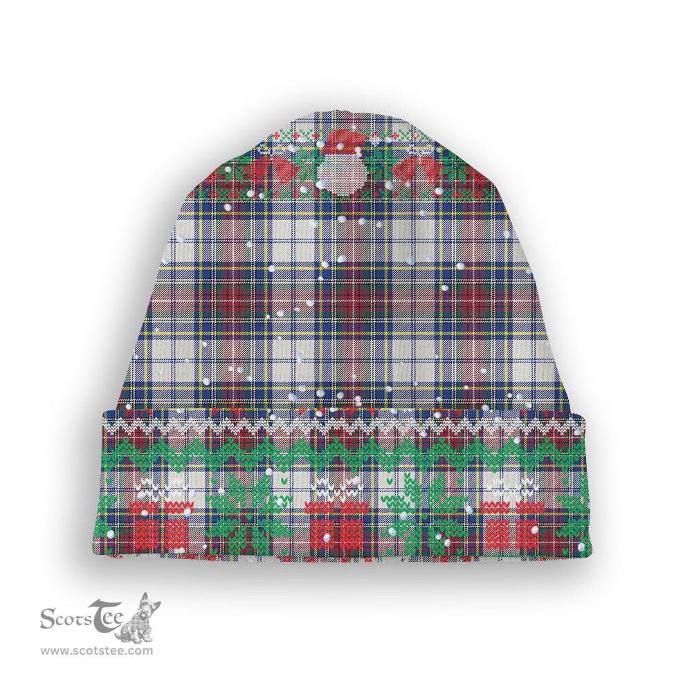 ScotsTee Shop Scottish McBeth Dress Modern Tartan Plaid Christmas Deer Snowman Snowflake Bell Knit Beanie