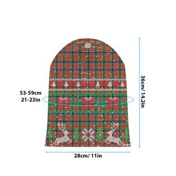 ScotsTee Shop Scottish MacNachten Ancient Tartan Plaid Christmas Deer Snowman Snowflake Bell Knit Beanie