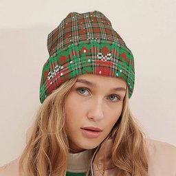 ScotsTee Shop Scottish MakGill Ancient Tartan Plaid Christmas Deer Snowman Snowflake Bell Knit Beanie