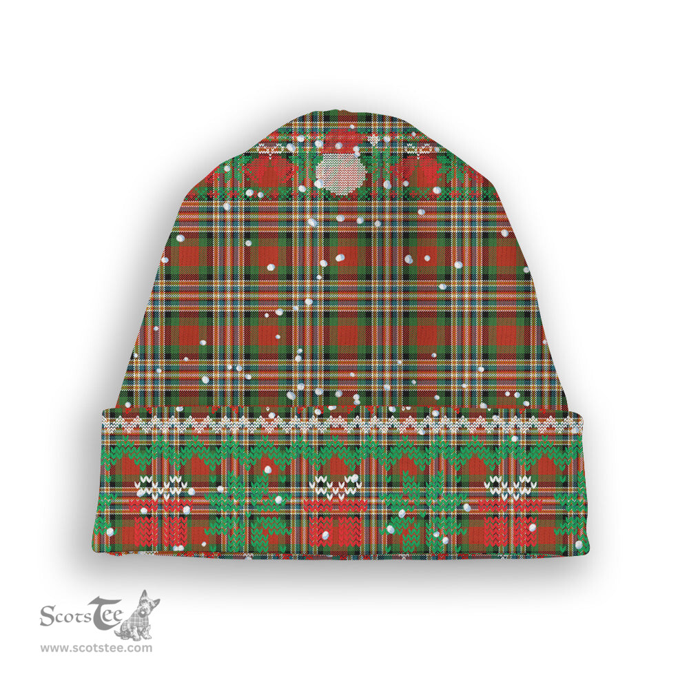 ScotsTee Shop Scottish MakGill Ancient Tartan Plaid Christmas Deer Snowman Snowflake Bell Knit Beanie