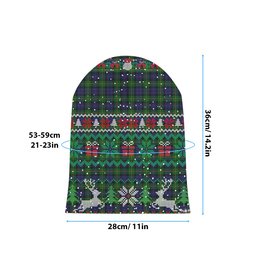ScotsTee Shop Scottish Gordon Tartan Plaid Christmas Deer Snowman Snowflake Bell Knit Beanie