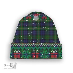 ScotsTee Shop Scottish Gordon Tartan Plaid Christmas Deer Snowman Snowflake Bell Knit Beanie
