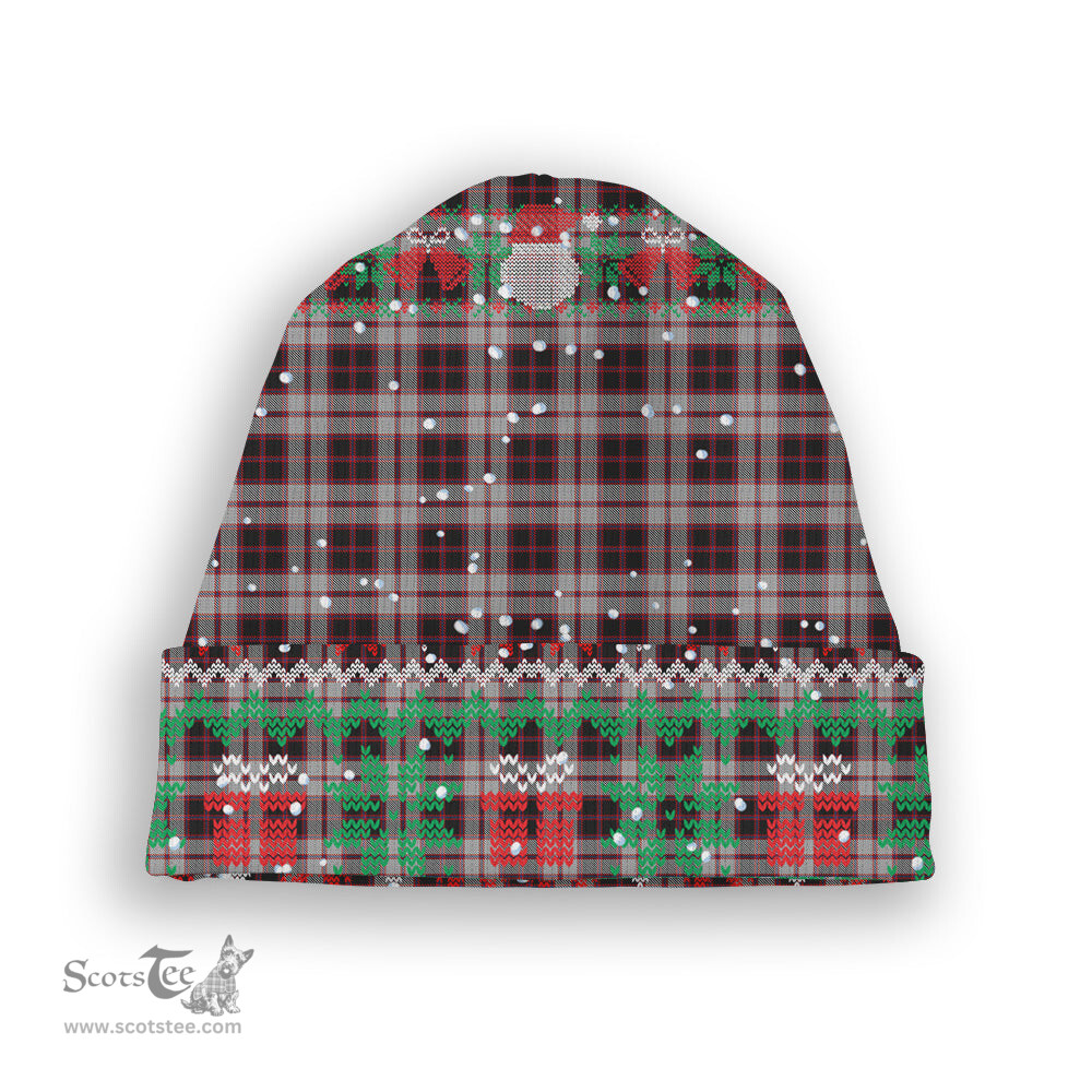 ScotsTee Shop Scottish MacPherson Tartan Plaid Christmas Deer Snowman Snowflake Bell Knit Beanie
