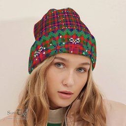 ScotsTee Shop Scottish Gow of Skeoch Tartan Plaid Christmas Deer Snowman Snowflake Bell Knit Beanie