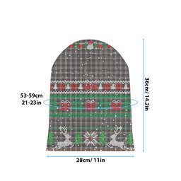 ScotsTee Shop Scottish Harris Mist Tartan Plaid Christmas Deer Snowman Snowflake Bell Knit Beanie