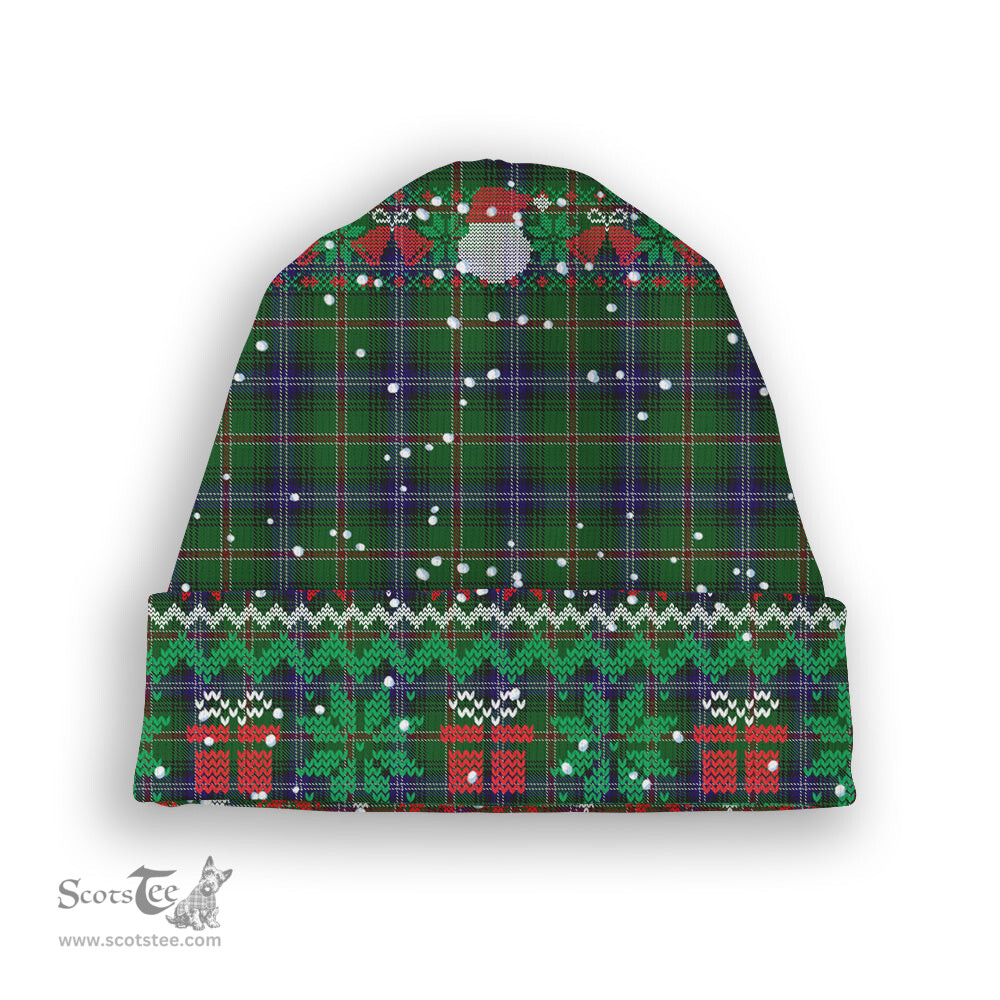 ScotsTee Shop Scottish Kerby Tartan Plaid Christmas Deer Snowman Snowflake Bell Knit Beanie