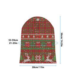 ScotsTee Shop Scottish Hepburn Modern Tartan Plaid Christmas Deer Snowman Snowflake Bell Knit Beanie