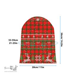 ScotsTee Shop Scottish MacDonald of Sleat SC Tartan Plaid Christmas Deer Snowman Snowflake Bell Knit Beanie