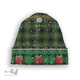ScotsTee Shop Scottish McIver Hunting Tartan Plaid Christmas Deer Snowman Snowflake Bell Knit Beanie