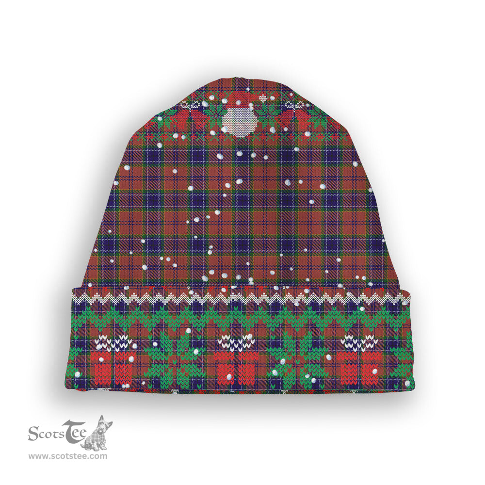 ScotsTee Shop Scottish MacCreary Tartan Plaid Christmas Deer Snowman Snowflake Bell Knit Beanie
