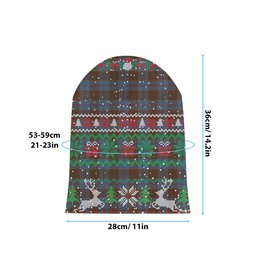 ScotsTee Shop Scottish MacGregor Hastie Tartan Plaid Christmas Deer Snowman Snowflake Bell Knit Beanie