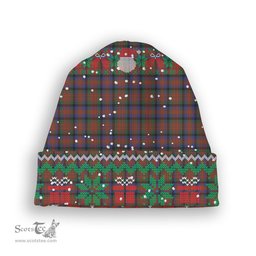 ScotsTee Shop Scottish MacDuff Hunting Modern SC Tartan Plaid Christmas Deer Snowman Snowflake Bell Knit Beanie