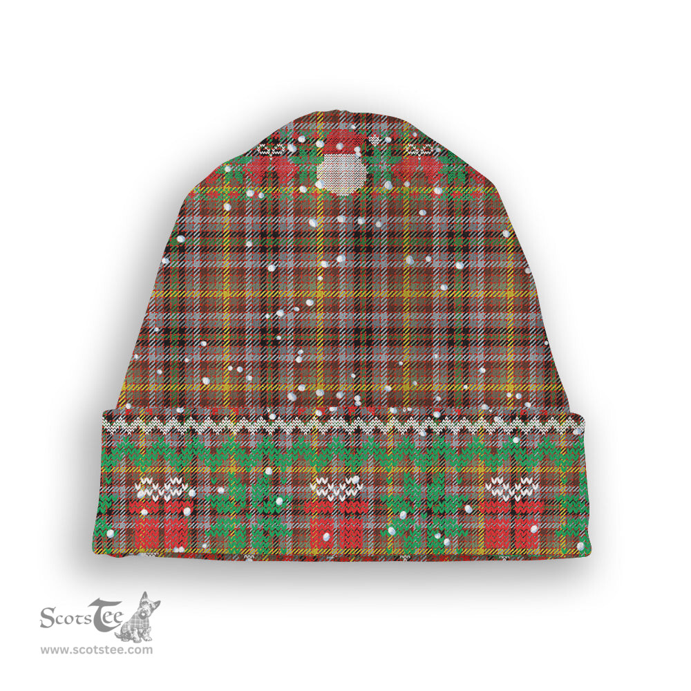 ScotsTee Shop Scottish MacKay of Strathnaver Ancient Tartan Plaid Christmas Deer Snowman Snowflake Bell Knit Beanie