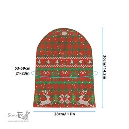 ScotsTee Shop Scottish MacDonald of Sleat Ancient Tartan Plaid Christmas Deer Snowman Snowflake Bell Knit Beanie