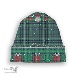 ScotsTee Shop Scottish McDonald of the Isles Hunting Ancient Tartan Plaid Christmas Deer Snowman Snowflake Bell Knit Beanie