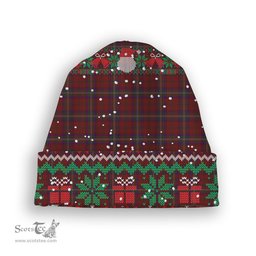 ScotsTee Shop Scottish MacClure Tartan Plaid Christmas Deer Snowman Snowflake Bell Knit Beanie