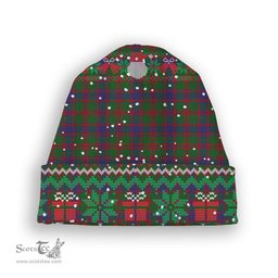 ScotsTee Shop Scottish Logan 1819 Tartan Plaid Christmas Deer Snowman Snowflake Bell Knit Beanie