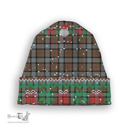 ScotsTee Shop Scottish McLaren Weathered Tartan Plaid Christmas Deer Snowman Snowflake Bell Knit Beanie