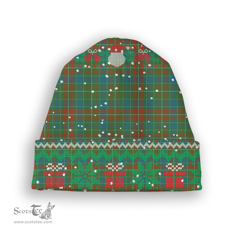 ScotsTee Shop Scottish MacConnell Ancient Tartan Plaid Christmas Deer Snowman Snowflake Bell Knit Beanie