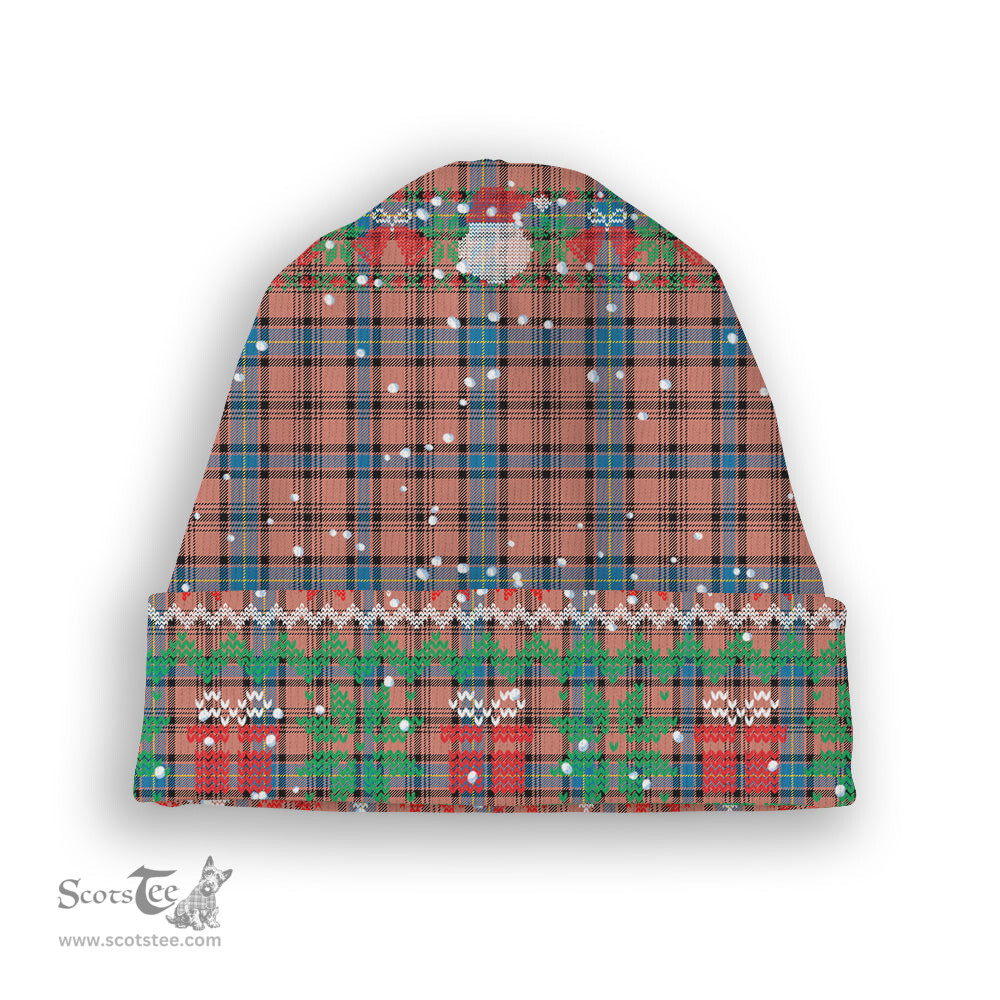 ScotsTee Shop Scottish Hannay Dress Modern Tartan Plaid Christmas Deer Snowman Snowflake Bell Knit Beanie