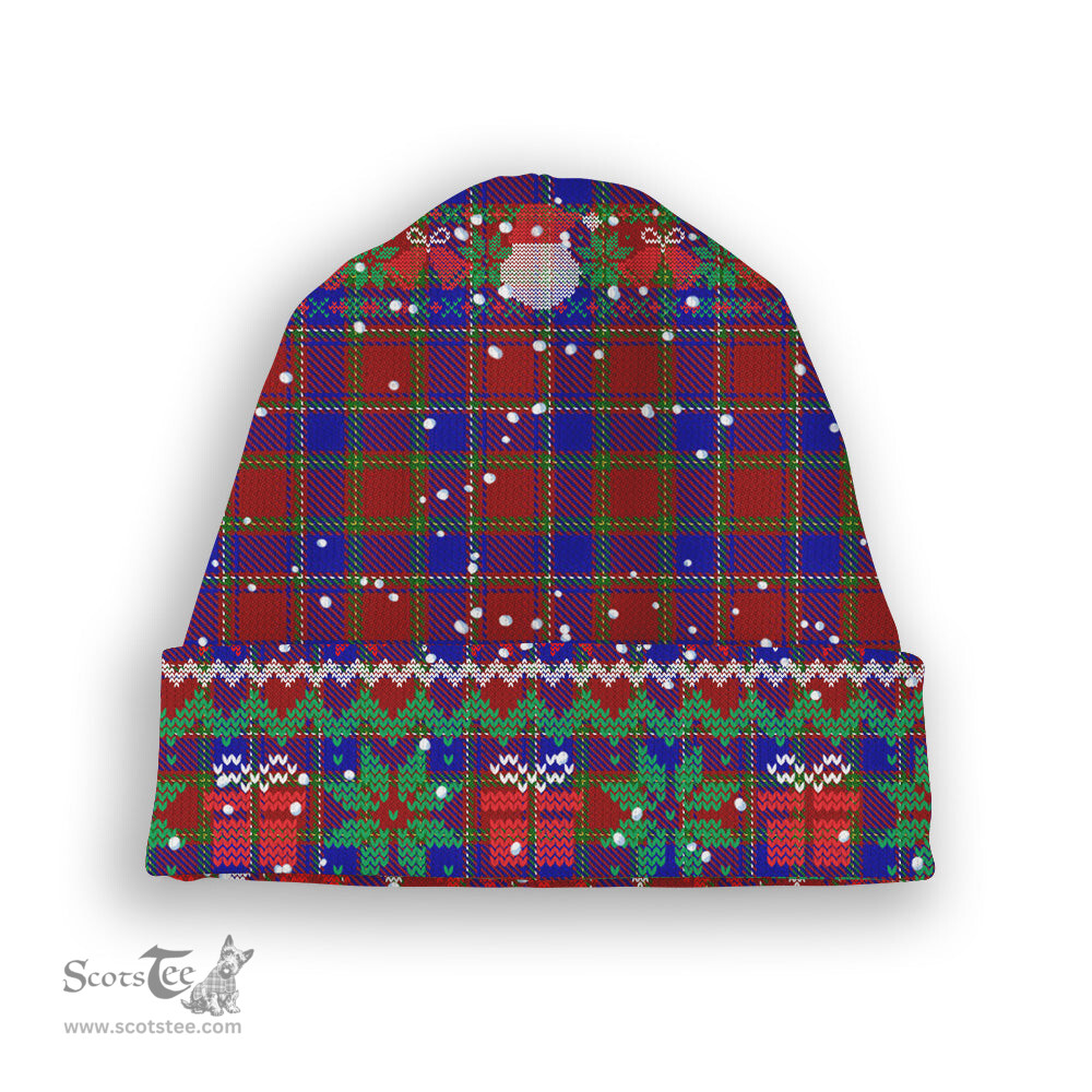 ScotsTee Shop Scottish Mair Tartan Plaid Christmas Deer Snowman Snowflake Bell Knit Beanie