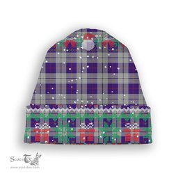 ScotsTee Shop Scottish MacRae Dress Purple 1 Tartan Plaid Christmas Deer Snowman Snowflake Bell Knit Beanie