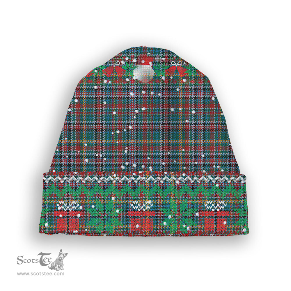 ScotsTee Shop Scottish Hunter Old Modern Tartan Plaid Christmas Deer Snowman Snowflake Bell Knit Beanie