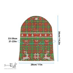 ScotsTee Shop Scottish McDonald of Kingsburgh Modern Tartan Plaid Christmas Deer Snowman Snowflake Bell Knit Beanie