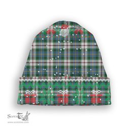 ScotsTee Shop Scottish MacLeod Of Californian Ancient Tartan Plaid Christmas Deer Snowman Snowflake Bell Knit Beanie
