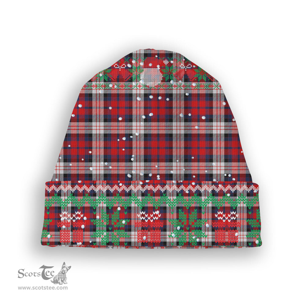ScotsTee Shop Scottish McDonald Dress Irish Modern Tartan Plaid Christmas Deer Snowman Snowflake Bell Knit Beanie