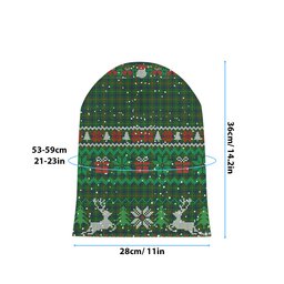 ScotsTee Shop Scottish Holmes Tartan Plaid Christmas Deer Snowman Snowflake Bell Knit Beanie