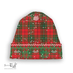 ScotsTee Shop Scottish MacAuley Modern Tartan Plaid Christmas Deer Snowman Snowflake Bell Knit Beanie