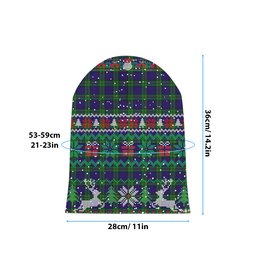 ScotsTee Shop Scottish MacKinlay Modern Tartan Plaid Christmas Deer Snowman Snowflake Bell Knit Beanie