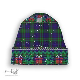 ScotsTee Shop Scottish MacKinlay Modern Tartan Plaid Christmas Deer Snowman Snowflake Bell Knit Beanie